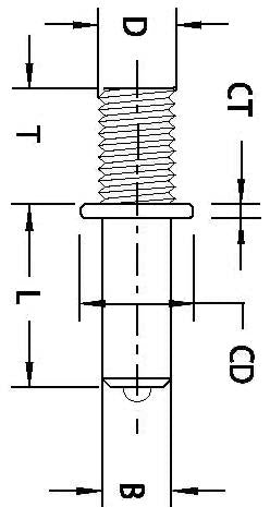 Collar Stud - Mild Steel - .275 Weld Base with 5/16-18 Thread - www.StudWeldingStore.com
