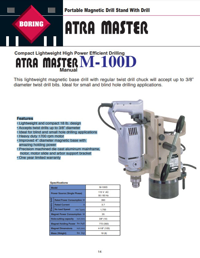M-100D - 3/8" hole capacity www.studweldingstore.com