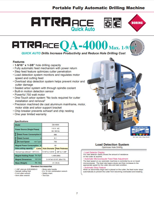 QA-4000 1 9/16" x 1 3/8" hole capacity www.studweldingstore.com
