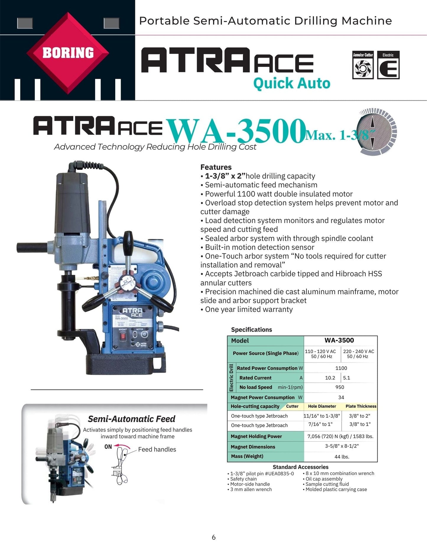 WA-3500 - 1 3/8" x 2" Hole Capacity - www.StudWeldingStore.com
