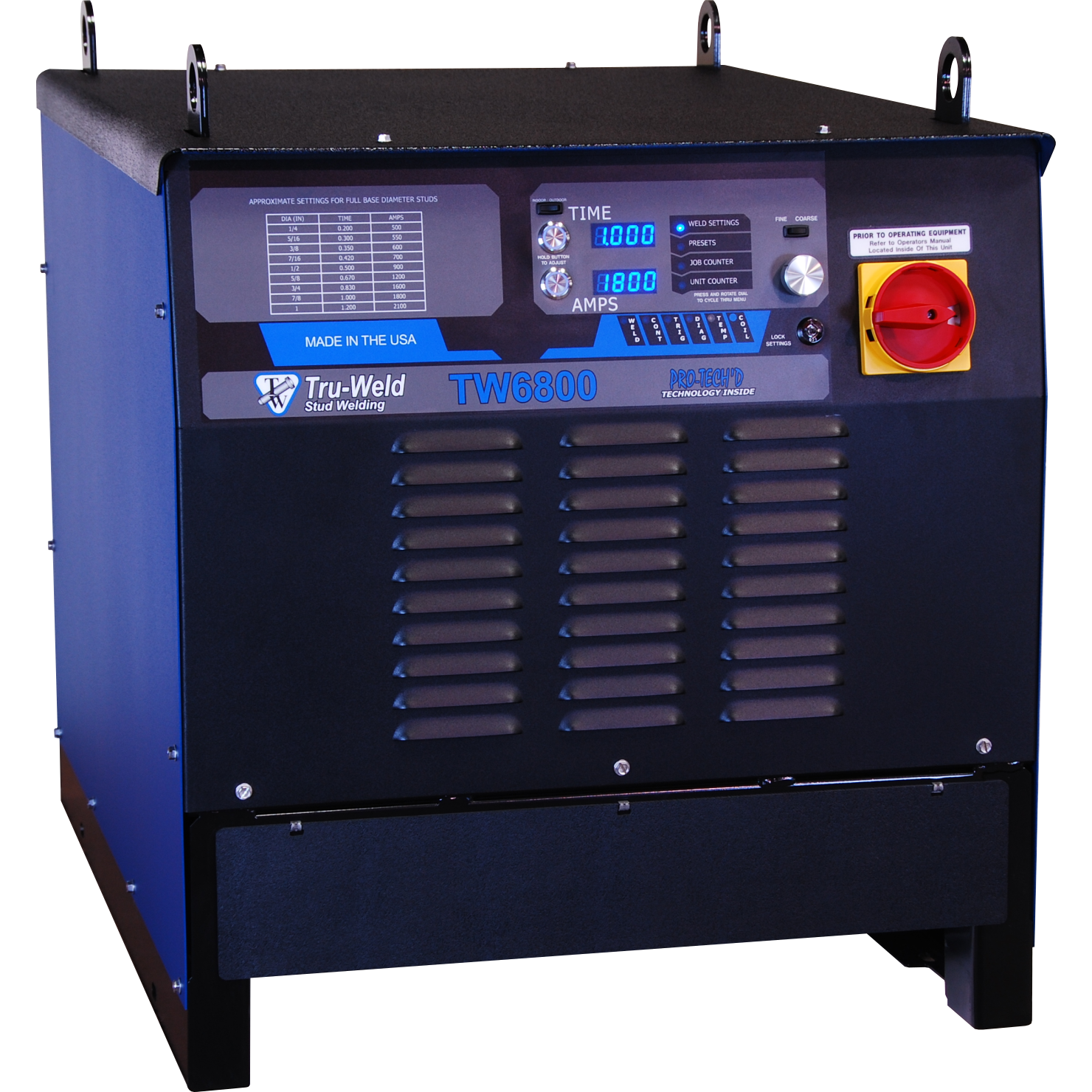 TW6800 Drawn Arc Stud Welder by Tru-Weld Equipment.  1" Diameter Capacity.