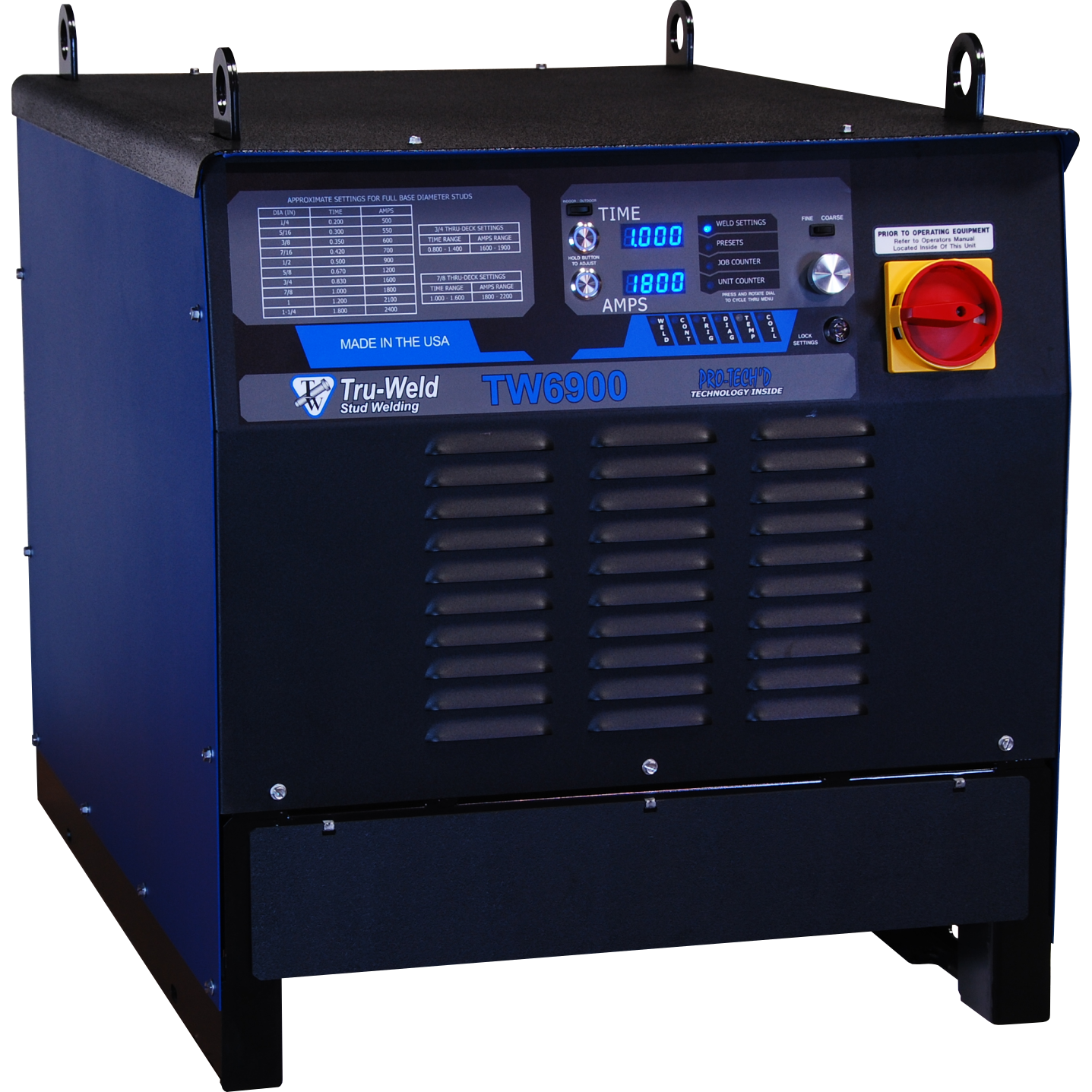 TW6900 Drawn Arc Stud Welder by Tru-Weld Equipment.  1 1/4" Diameter Capacity.