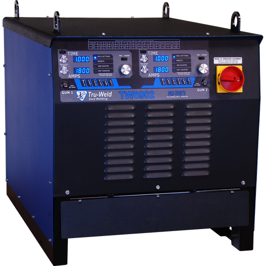 TW6902 - Dual Gun - 1 1/4" Max Stud Diameter - www.StudWeldingStore.com.  Wired to be interchangeable with Nelson Stud Welding Guns and Welder