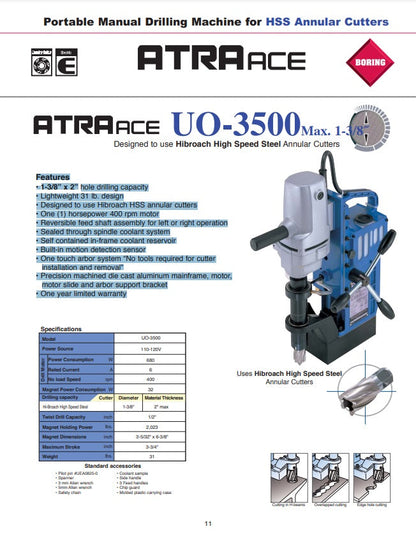 UO-3500 - 1 3/8" x 2" hole capacity www.studweldingstore.com